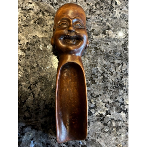 52 - CHINESE CARVED HARDWOOD SCOOP