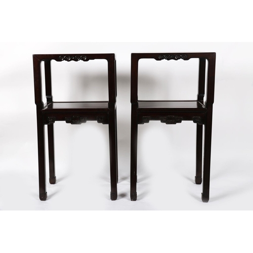 528 - PAIR CHINESE QING HARDWOOD PEDESTALS