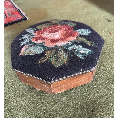 53 - 19TH-CENTURY TAPESTRY FOOT STOOL