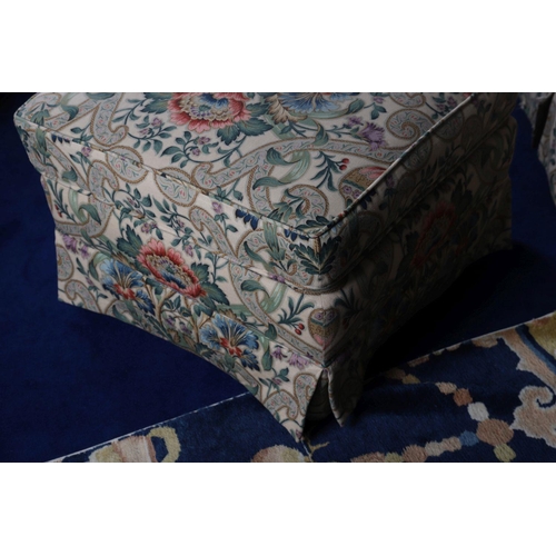 531 - SANDERSON CASCACS LINEN UPHOLSTERED STOOL