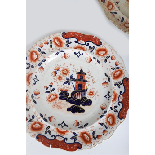 556 - GROUP OF 3 19TH-CENTURY IRONSTONE PLATES