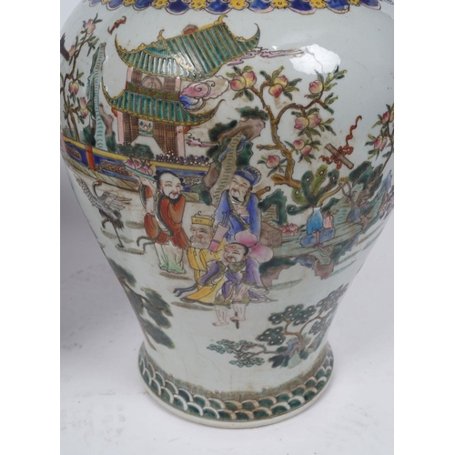 589 - PAIR LARGE CHINESE PORCELAIN URNS