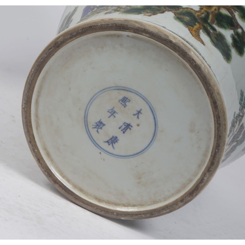 589 - PAIR LARGE CHINESE PORCELAIN URNS