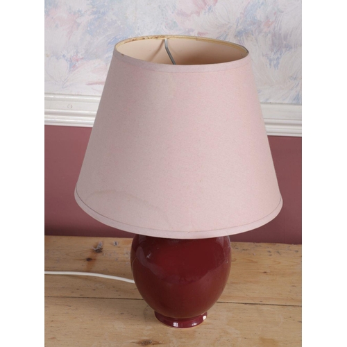 609 - CHINESE SANG DE BOEUF GLAZED TABLE LAMP