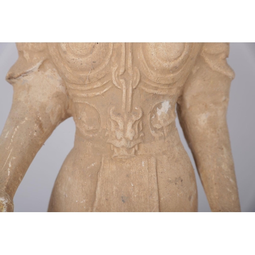 619 - CHINESE TERRACOTTA ATTENDANT FIGURE