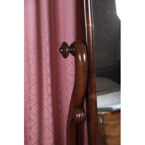 623 - VICTORIAN MAHOGANY CHEVAL DRESSING MIRROR