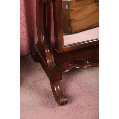 623 - VICTORIAN MAHOGANY CHEVAL DRESSING MIRROR