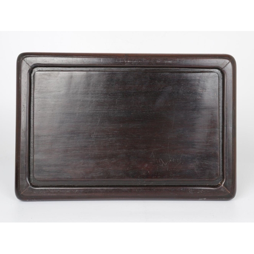 737 - CHINESE MOTHER O'PEARL & HARDWOOD TRAY