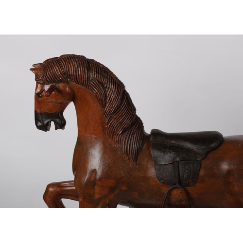 747 - 19TH-CENTURY CARVED WOOD ROCKING HORSE