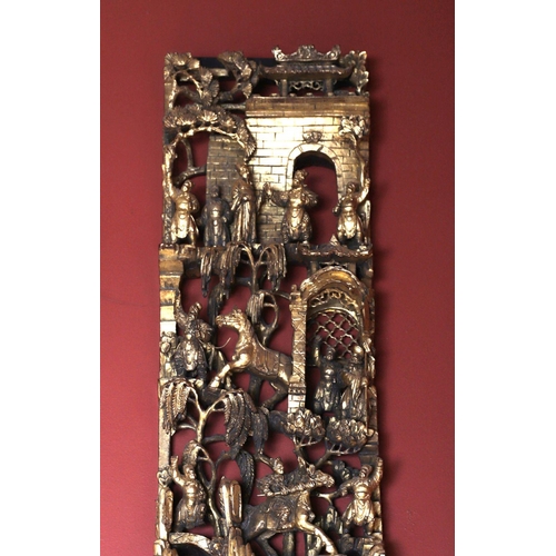 775 - CHINESE QING CARVED GILTWOOD PANEL