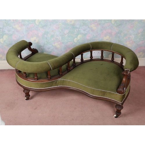 778 - VICTORIAN UPHOLSTERED CONVERSATION SEAT