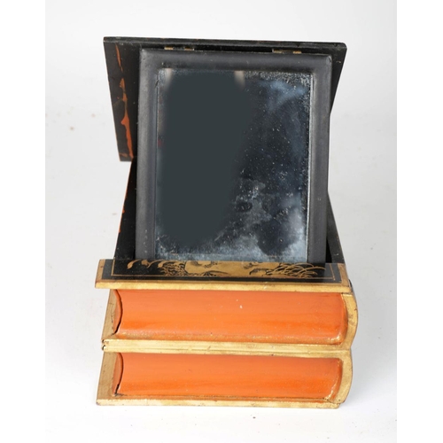 787 - CHINESE LACQUERED FAUX BOOK JEWELLERY BOX