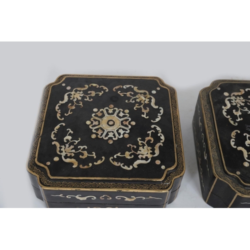 789 - PAIR CHINESE LACQUERED STATIONERY BOXES