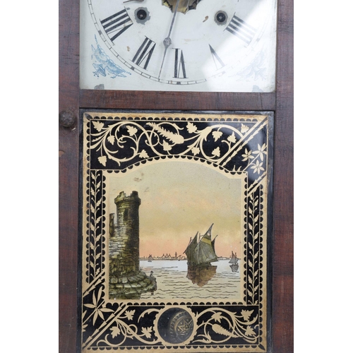 8 - 19TH-CENTURY AMERICAN ROSEWOOD WALL CLOCK