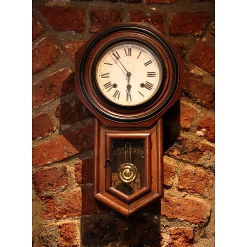 801 - 19TH-CENTURY ANGLO-AMERICAN DROP DIAL WALL CLOCK