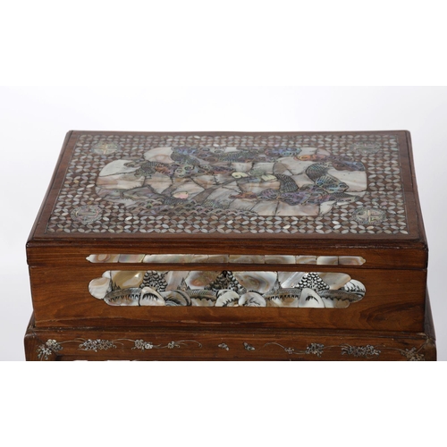 815 - 19TH-CENTURY CHINESE MOTHER O'PEARL INLAID BOX