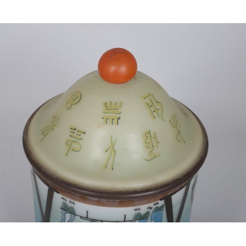 835 - JAPANESE PAINTED GLASS LANTERN