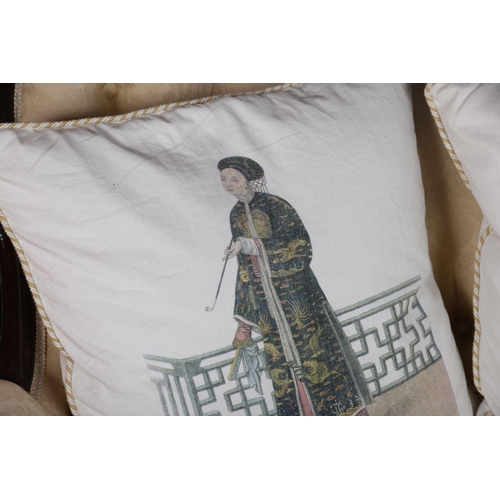 859 - 2 CHINOISERIE CUSHIONS