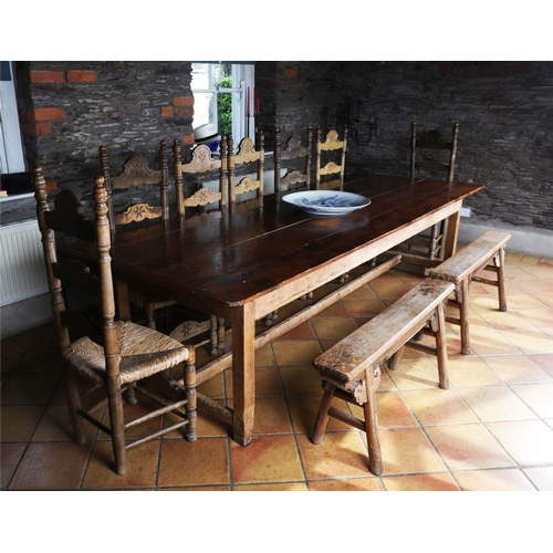 9 - LARGE PINE REFECTORY KITCHEN TABLE