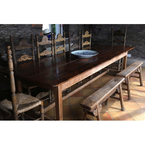 9 - LARGE PINE REFECTORY KITCHEN TABLE