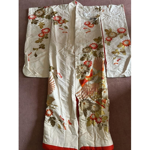 913 - JAPANESE SILK EMBROIDERED WEDDING KIMONO