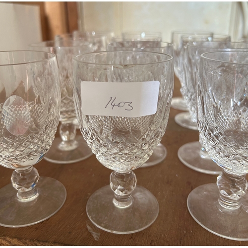 1403 - 12 WATERFORD CRYSTAL WINE GLASSES