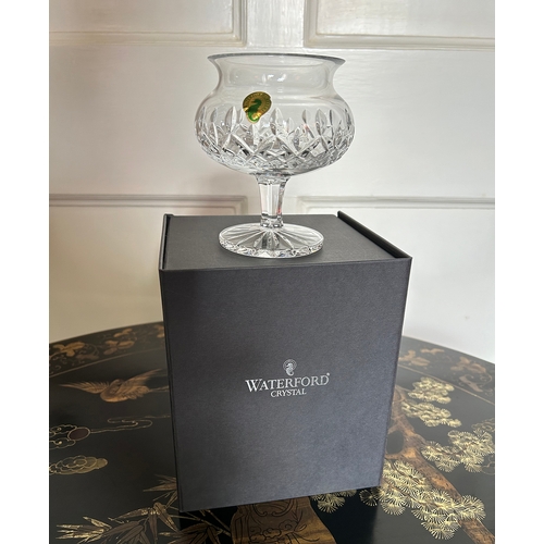 1418 - WATERFORD CRYSTAL VASE with radiating circular base, Lismore, in original presentation box.