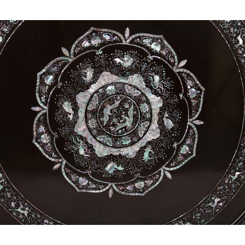 EARLY 20THCENTURY ORIENTAL PAPIER MACHE CHARGER