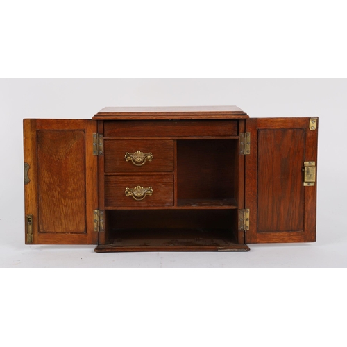 101 - EDWARDIAN OAK SMOKER'S CABINET