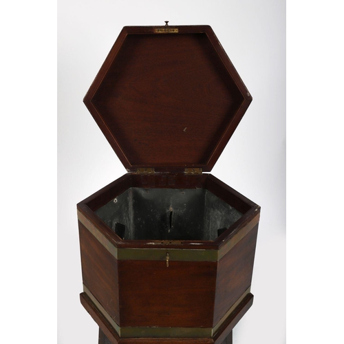 1040 - GEORGE III MAHOGANY & BRASS BOUND WINE COOLER