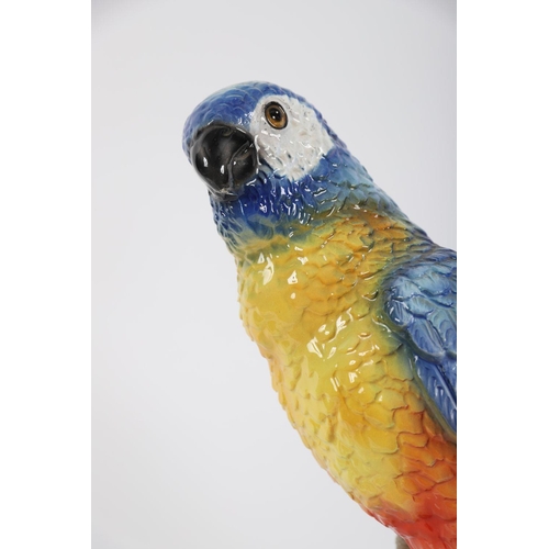 105 - LARGE POLYCHROME CERAMIC PARAKEET