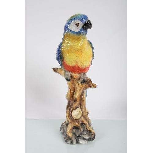 105 - LARGE POLYCHROME CERAMIC PARAKEET