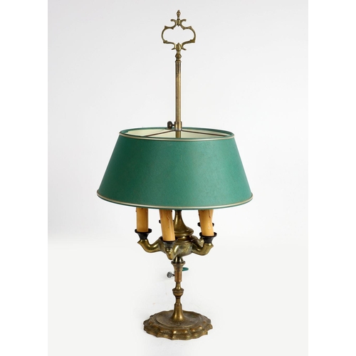 1052 - EDWARDIAN ADJUSTABLE BRASS LIBRARY LAMP