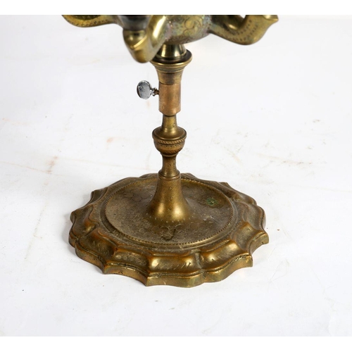 1052 - EDWARDIAN ADJUSTABLE BRASS LIBRARY LAMP