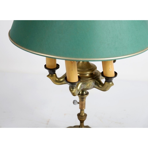 1052 - EDWARDIAN ADJUSTABLE BRASS LIBRARY LAMP