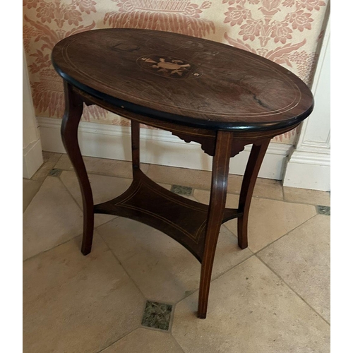 106 - EDWARDIAN ROSEWOOD & MARQUETRY OCCASIONAL TABLE