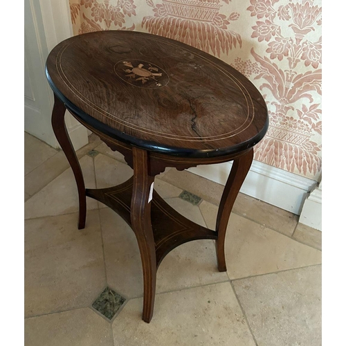 106 - EDWARDIAN ROSEWOOD & MARQUETRY OCCASIONAL TABLE