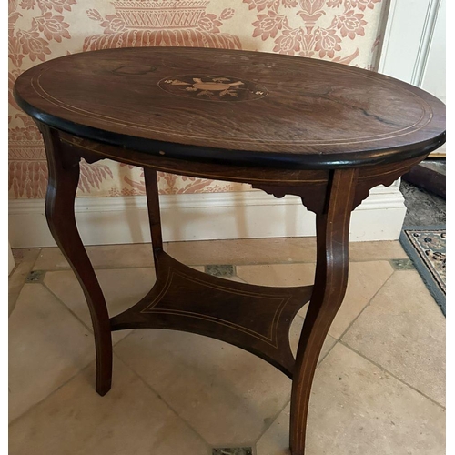 106 - EDWARDIAN ROSEWOOD & MARQUETRY OCCASIONAL TABLE