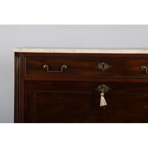 109 - NAPOLEON III MAHOGANY & BRASS INLAID SECRETAIRE