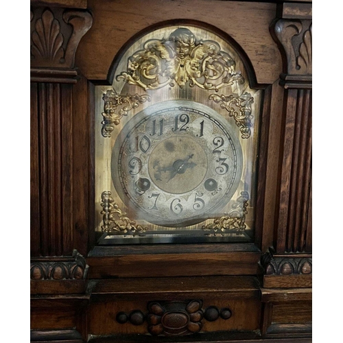 1093 - 19TH-CENTURY CARVED WALNUT BRACKET CLOCK