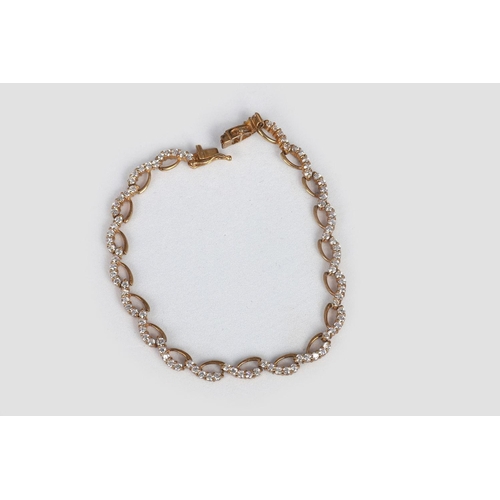 1102 - 9K GOLD AND CUBIC ZIRCONIA BRACELET