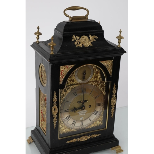 111 - GEORGE III DOUBLE FUSEE BRACKET CLOCK