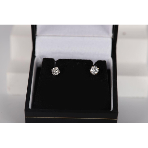 1199 - 18K WHITE GOLD & DIAMOND STUD EARRINGS