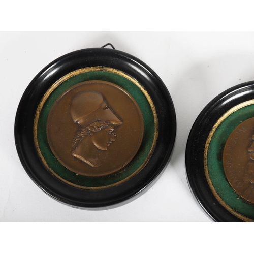 125 - PAIR BRONZE PROFILE MEDALLIONS