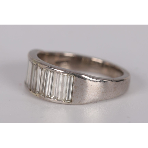 1279 - 18K WHITE GOLD BAGUETTE CUT DIAMOND BAND