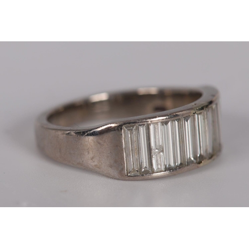 1279 - 18K WHITE GOLD BAGUETTE CUT DIAMOND BAND