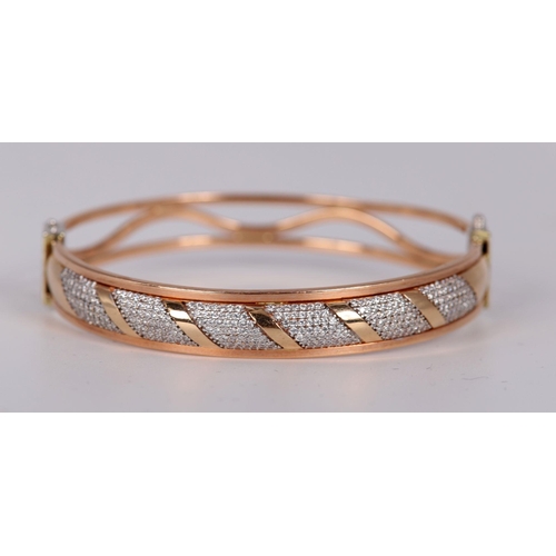 1287 - 9K ROSE GOLD AND DIAMOND BANGLE