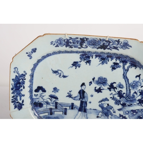 1298 - 18TH-CENTURY CHINESE BLUE & WHITE PLATTER