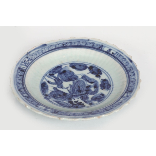 1327 - CHINESE QING BLUE & WHITE PLATE