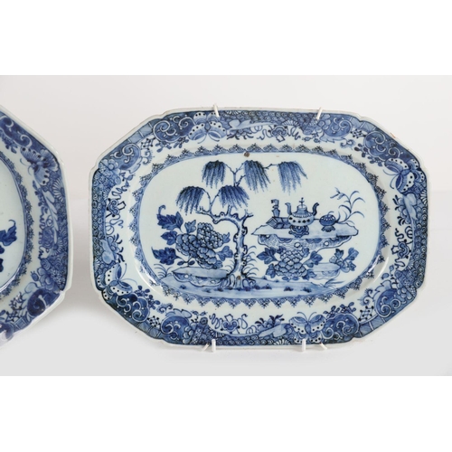 1328 - 2 18TH-CENTURY CHINESE BLUE & WHITE PLATTERS